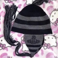 美品【Vivienne Westwood】ORBフラップ付ワッチ耳あて付ニット帽 Vivienne Westwood（ヴィヴィアンウエストウッド） 良品 オーブ