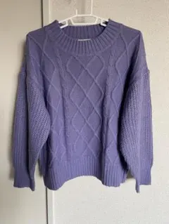 アースミュージックアンドエコロジー　ニット　セーター　パープル　フリーサイズ