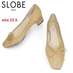 【SLOBE IENA】スエード ローヒール パンプス リボン 23.5