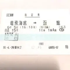 竜飛海底駅→函館　指定席特急券のサムネイル