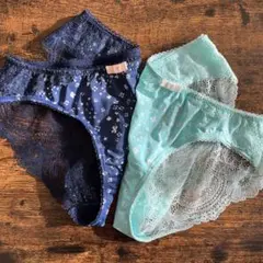 レディースショーツ　下着　アモスタイル　バイ　トリンプ　2枚セット　レース