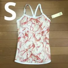 新品☆【 yoggy sanctuary 】ヨガウェア ブラトップ 抽象柄 赤