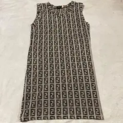 (b60)美品FENDIレディースノースリーブパイル地ワンピース　44サイズ