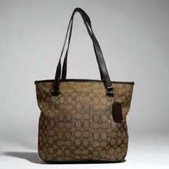 archive coach signature tote bag leather