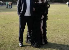 ブラック フリルドレス ストラップレス