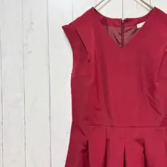 エージー バイ アクアガール レッド M Vネックフレアワンピース