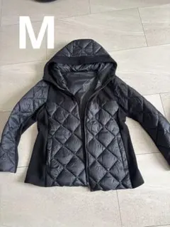 ブラック キルティング ダウンジャケット M