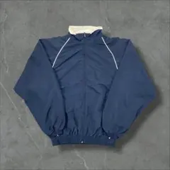 00s ラッセル L ナイロンジャケット フルジップ ネイビー パイピング