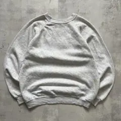 90s USA古着　ビンテージ　スウェット　無地　グレー　ワッペン　キャラ　M