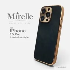 iPhone15Proケース ラグジュアリー ゴールドフレーム