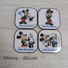 レトロ　東京ディズニーランド ミッキー コースター 4枚セット