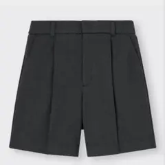 【美品】GU ダークグレー ショートパンツ S 秋冬素材