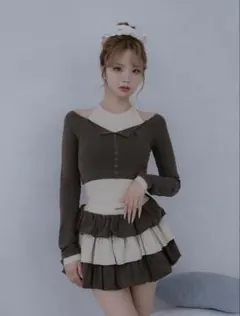 Darich オフショルレイヤードリブトップスのサムネイル