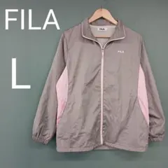 ♡FILA♡ナイロンジャンパー♡グレー×ピンク♡レディース♡L♡ジップアップ♡のサムネイル