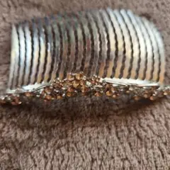 花モチーフ ヘアコーム シルバー