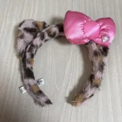 USJキティちゃん猫耳カチューシャピンクヒョウ柄