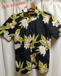 TORI RICHARD 花柄 アロハシャツ BLACK XS（M相当）