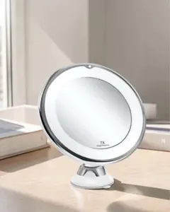 【新品】LED付き 拡大鏡ミラー 7倍 吸盤スタンド メイクアップ