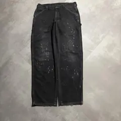 超スペシャル 33X30 W33 カーハート ダブルニー パンツ ブラック 黒