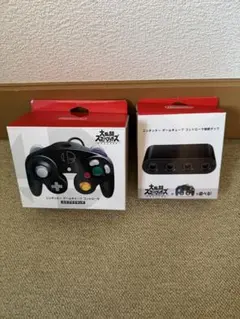 ゲームキューブ コントローラ スマブラブラック　接続タップセット