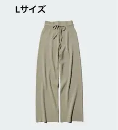 UNIQLO ウォッシャブルニットリブパンツ グリーン　L