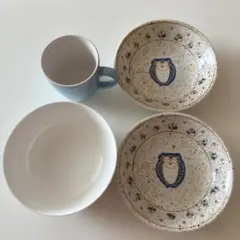 フクロウデザイン食器セット