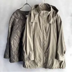 グリーンレーベル　ライナー付き3WAYブルゾン 薄カーキ　ゆったり38