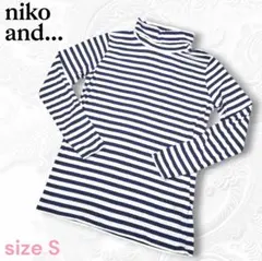 niko and... ボーダー タートルネック 長袖カットソー 薄手 Sのサムネイル