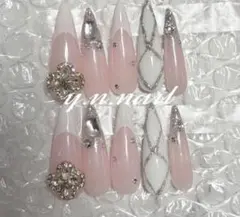 韓国　ギャル　ネイルチップ　ネイル　ロング　スナ系　量産型　y2k ワンホン