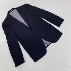 TODHOUSE ビジネスジャケット ストライプ 2つボタン シングル ブラック