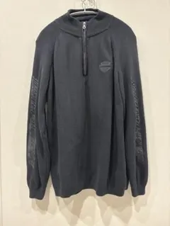 【美品】Harley-Davidson ハーフジップ ニット S ブラックのサムネイル