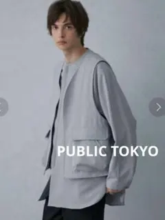 PUBLIC TOKYO ベストセットリラックスシャツ ブルーグレーのサムネイル