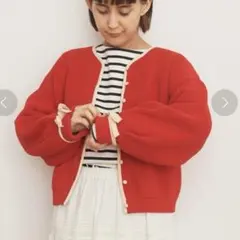 袖りぼんカーディガン　child womanのサムネイル