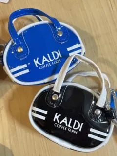 カルディ　レトロスポーツバッグ　青と黒