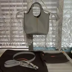 TOD'S 2way ショルダーバッグ ライトグレーのサムネイル