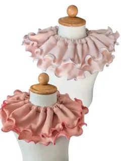 【2枚セット】360°フリルスタイ ベビーピンク　サーモンピンク　メロウ