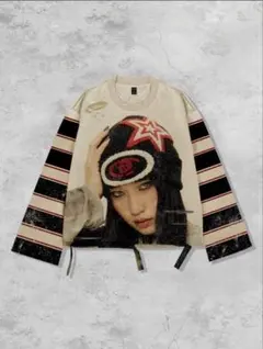 夏セール Y2K グランジ ボーダー ロンT 韓国 長袖 新品 男女兼用 人気服のサムネイル