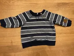 ストライプ柄長袖トレーナー　68cm