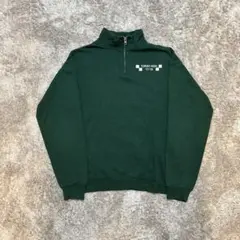 ハーフジップ トレーナー グリーン　古着