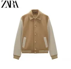 ZARA スタジャン キャメルブラウン コントラストジャケット　完売品