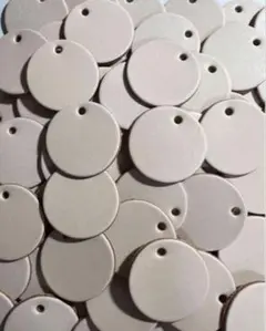 革タグ　キーホルダー　3.5センチ　丸型　60枚