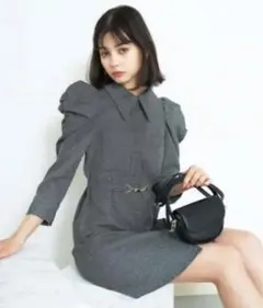 REDYAZEL パフスリーブミニワンピース