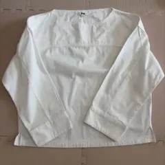 ユニクロU デニムボートネックブラウス 白　トップス　Mサイズ