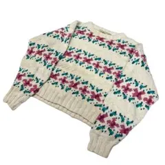 L.L.Bean エルエルビーン コットンニット 花柄 90s