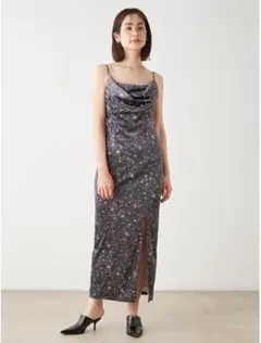 ベロアプリントキャミワンピ　size0