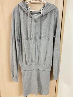 GYDA ハーフZIPドッキングスウェット ワンピース　グレー