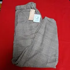 studio CLIP　ベージュチェックテーパードパンツ