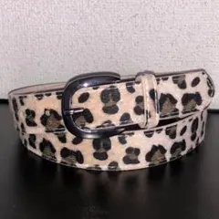ベルト レオパード ベージュ 全長101cm 幅2.8cm ヒョウ柄 豹柄 毛