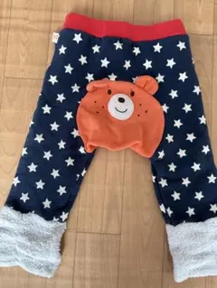 ホットビスケッツ 星柄クマ顔モチーフ フリースパンツ 80