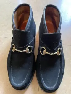 GUCCI グッチ ビットモカシン ハイカット イタリア製 メンズ USED 人気】GUCCI グッチ ビットローファー 黒 スエード ハイカット